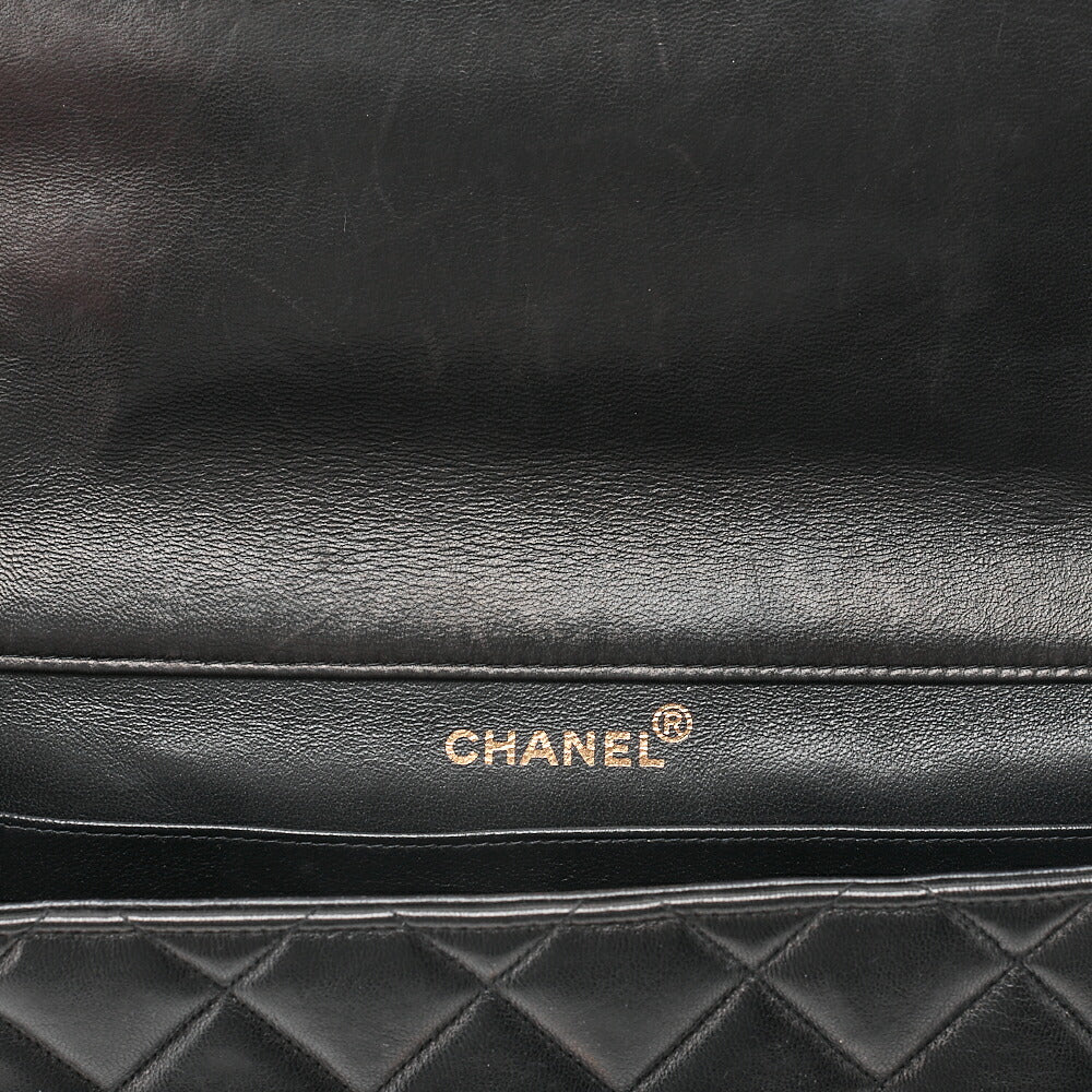 CHANEL Lambskin Matelasse Double Face 30cm Chain Shoulder Black Gold-Tone Hardware, Pre-Owned