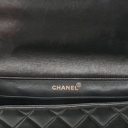 CHANEL Lambskin Matelasse Double Face 30cm Chain Shoulder Black Gold-Tone Hardware, Pre-Owned