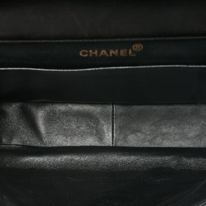 CHANEL Lambskin Matelasse Double Face 30cm Chain Shoulder Black Gold-Tone Hardware, Pre-Owned