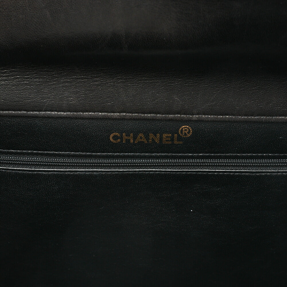 CHANEL Lambskin Matelasse Double Face 30cm Chain Shoulder Black Gold-Tone Hardware, Pre-Owned
