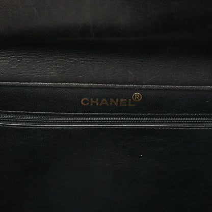 CHANEL Lambskin Matelasse Double Face 30cm Chain Shoulder Black Gold-Tone Hardware, Pre-Owned