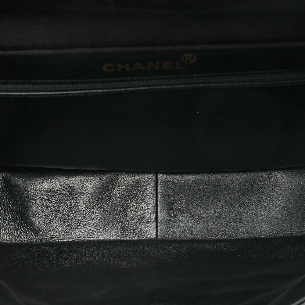 CHANEL Lambskin Matelasse Double Face 30cm Chain Shoulder Black Gold-Tone Hardware, Pre-Owned