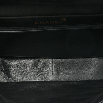 CHANEL Lambskin Matelasse Double Face 30cm Chain Shoulder Black Gold-Tone Hardware, Pre-Owned