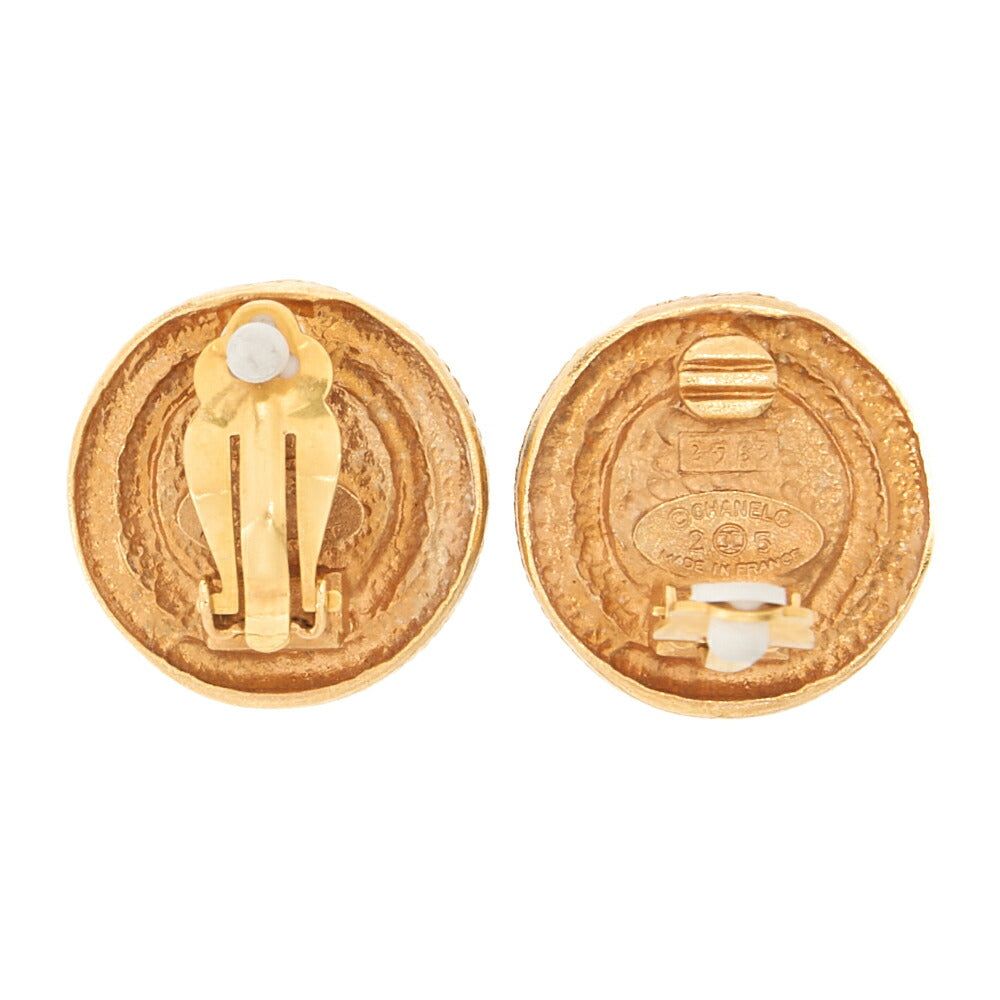 CHANEL Chanel Earrings 25 Colorstone  x GP Navy Gold-Tone Hardware, Pre-Owned