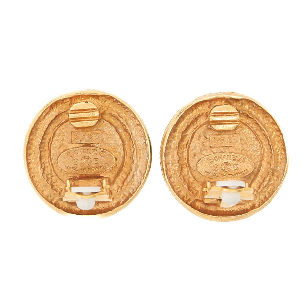 CHANEL Chanel Earrings 25 Colorstone  x GP Navy Gold-Tone Hardware, Pre-Owned