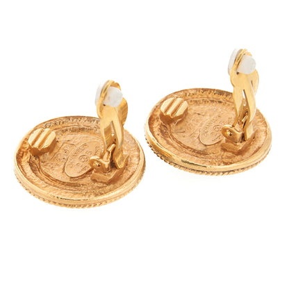 CHANEL Chanel Earrings 25 Colorstone  x GP Navy Gold-Tone Hardware, Pre-Owned