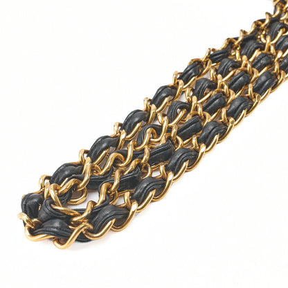 シャネル チェーンショルダーバッグ ココマーク デカマトラッセ 30cm シングルフラップ ラムスキン 黒 ゴールド金具 中古