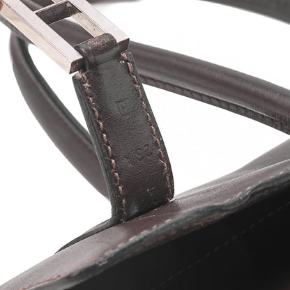HERMES Hermes Drag 32 Handbag Box Calf Brown Silver-Tone Hardware, Pre-Owned