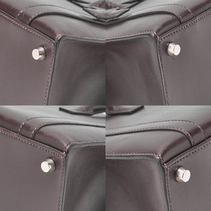HERMES Hermes Drag 32 Handbag Box Calf Brown Silver-Tone Hardware, Pre-Owned