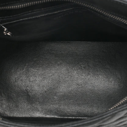 CHANEL Matelasse Reprint Tote Caviar Skin Black Silver -Tone Hardware, Pre-Owned