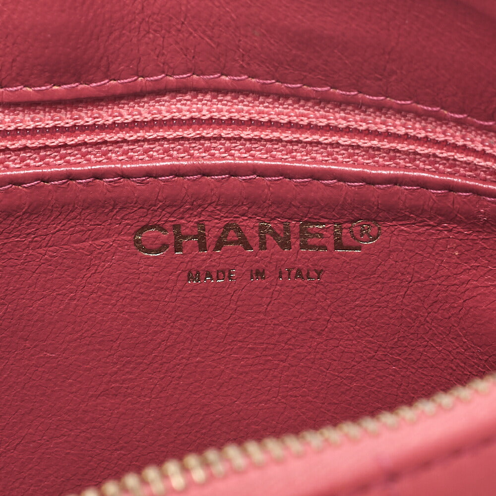 CHANEL ショルダーバッグ ガールシャネル チョコバー ラムスキン ピンクxブラック ゴールド金具 中古