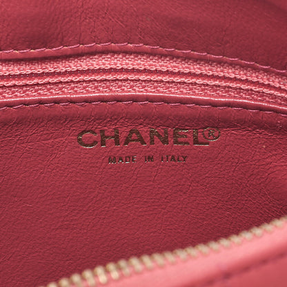 CHANEL ショルダーバッグ ガールシャネル チョコバー ラムスキン ピンクxブラック ゴールド金具 中古