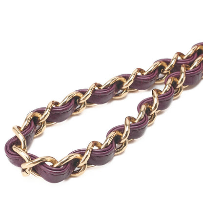 CHANEL ショルダーバッグ ガールシャネル チョコバー ラムスキン ピンクxブラック ゴールド金具 中古