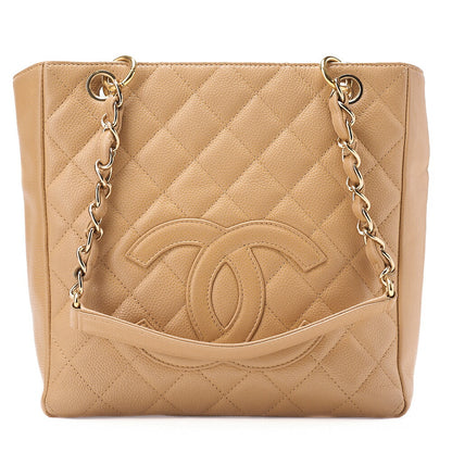 CHANEL Chanel Tote Bag Matelasse Caviar Skin Beige PST Gold-Tone Hardware, Pre-Owned