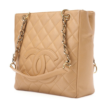 CHANEL Chanel Tote Bag Matelasse Caviar Skin Beige PST Gold-Tone Hardware, Pre-Owned