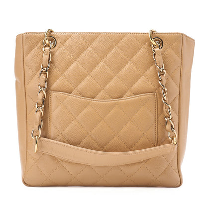 CHANEL Chanel Tote Bag Matelasse Caviar Skin Beige PST Gold-Tone Hardware, Pre-Owned