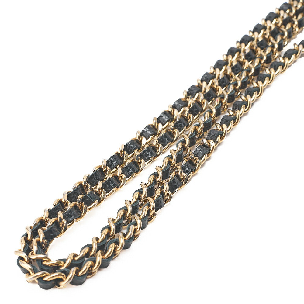CHANEL チェーンショルダーバッグ ココマーク チェーンウォレット キャビアスキン 黒 ゴールド金具 中古品