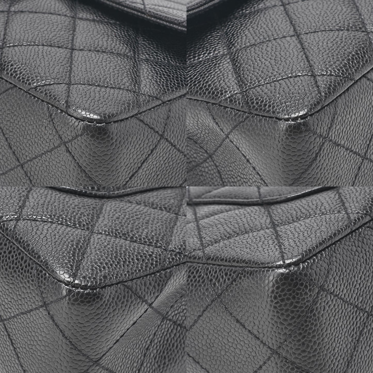 CHANEL ウッドチェーン ショルダーバッグ キャビアスキン 木目調 シングル ブラック 金具ゴールド 中古