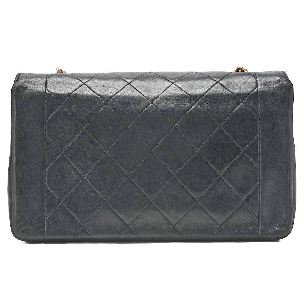 CHANEL Matelasse Diana Flap 25cm Chain Shoulder Lambskin Black Gold-Tone Hardware, Pre-Owned