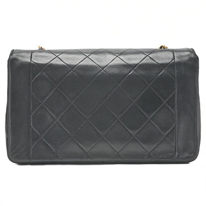 CHANEL Matelasse Diana Flap 25cm Chain Shoulder Lambskin Black Gold-Tone Hardware, Pre-Owned