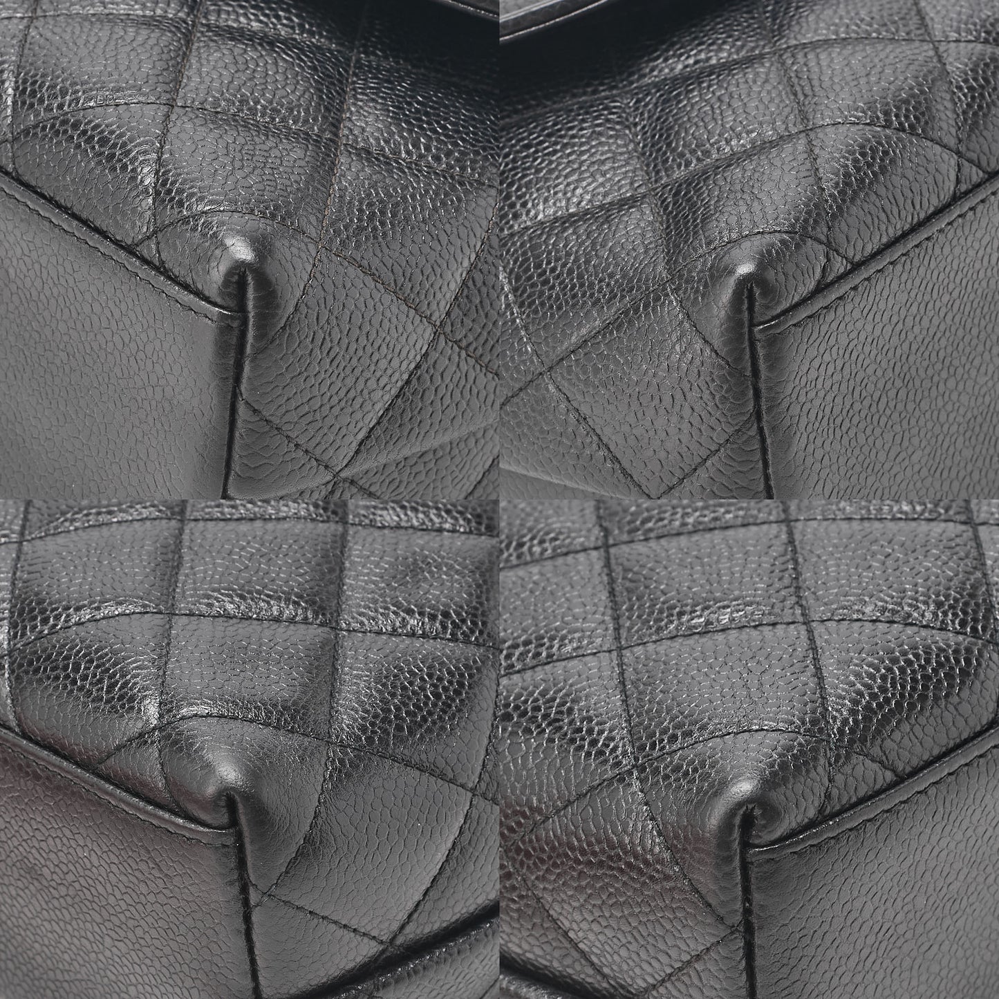 CHANEL マトラッセ ラウンドフラップ ターンロック ショルダーバッグ キャビアスキン 黒 ゴールド金具 中古