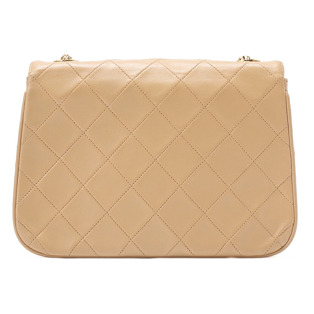 CHANEL Matelasse Coco Mark Turnlock Single Bijou Chain Shoulder Lambskin Beige Gold-Tone Hardware, Pre-Owned
