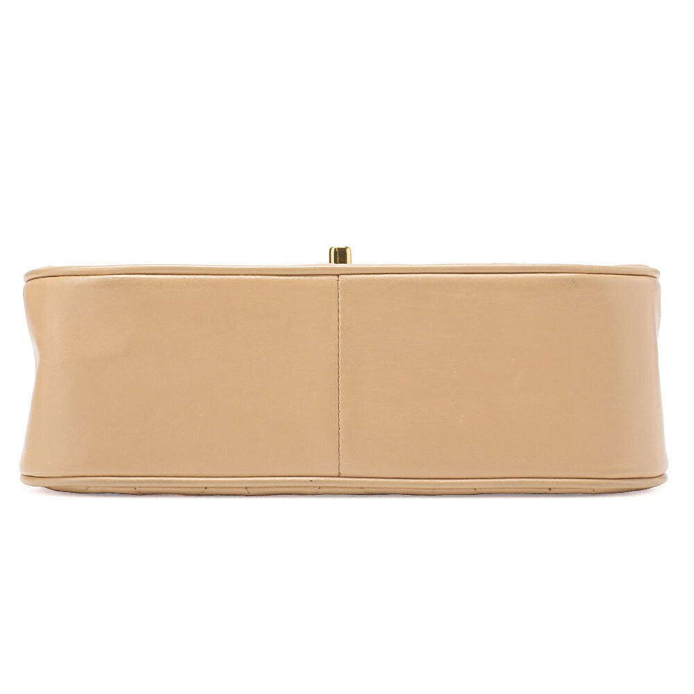 CHANEL Matelasse Coco Mark Turnlock Single Bijou Chain Shoulder Lambskin Beige Gold-Tone Hardware, Pre-Owned