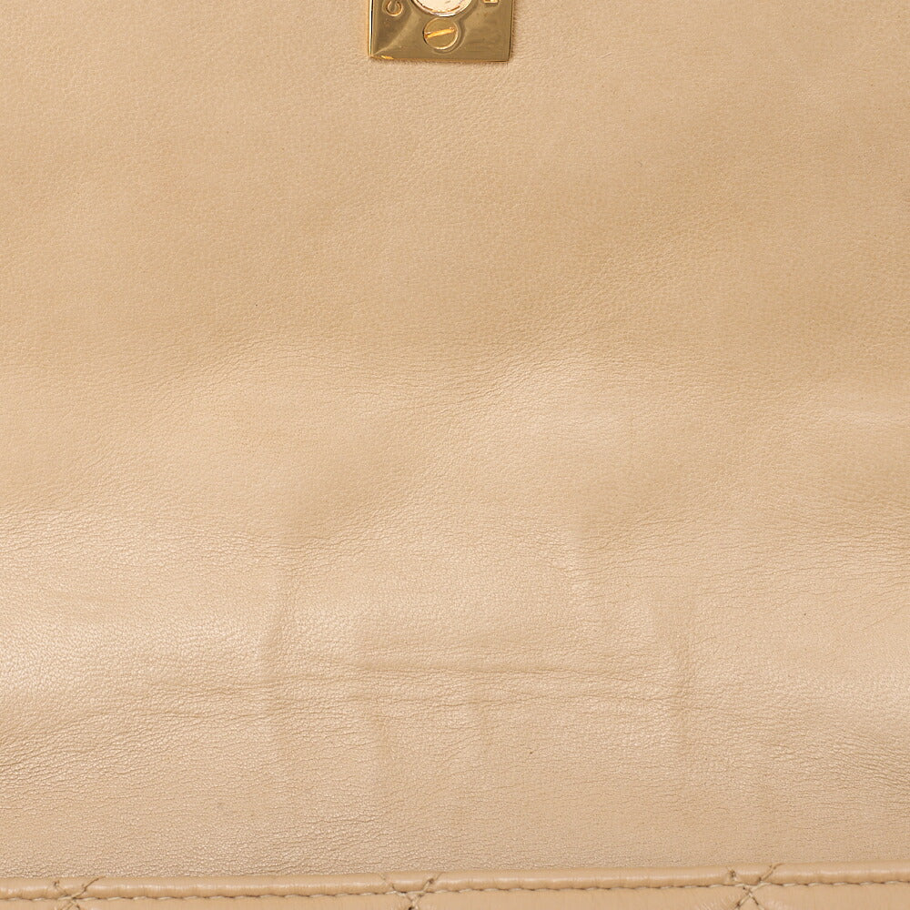 CHANEL Matelasse Coco Mark Turnlock Single Bijou Chain Shoulder Lambskin Beige Gold-Tone Hardware, Pre-Owned