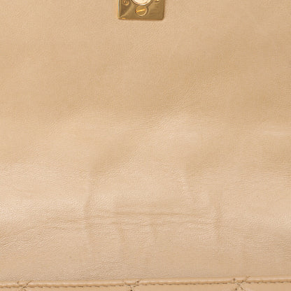 CHANEL Matelasse Coco Mark Turnlock Single Bijou Chain Shoulder Lambskin Beige Gold-Tone Hardware, Pre-Owned