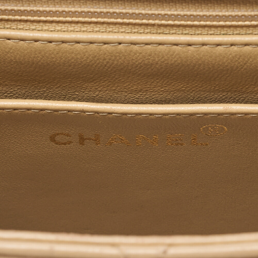CHANEL Matelasse Coco Mark Turnlock Single Bijou Chain Shoulder Lambskin Beige Gold-Tone Hardware, Pre-Owned