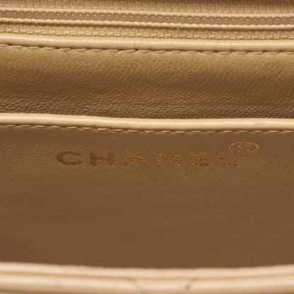 CHANEL Matelasse Coco Mark Turnlock Single Bijou Chain Shoulder Lambskin Beige Gold-Tone Hardware, Pre-Owned