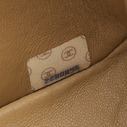 CHANEL Matelasse Coco Mark Turnlock Single Bijou Chain Shoulder Lambskin Beige Gold-Tone Hardware, Pre-Owned