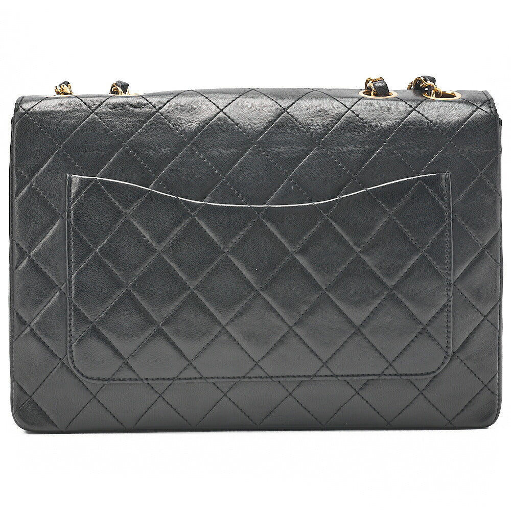 CHANEL Matelasse Turnlock Design Flap Chain Shoulder Bag Lambskin Black Gold-Tone Hardware, Pre-Owned
