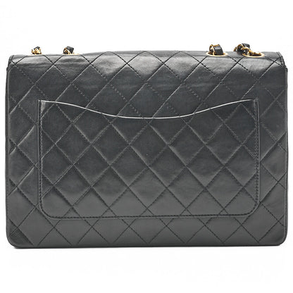 CHANEL Matelasse Turnlock Design Flap Chain Shoulder Bag Lambskin Black Gold-Tone Hardware, Pre-Owned