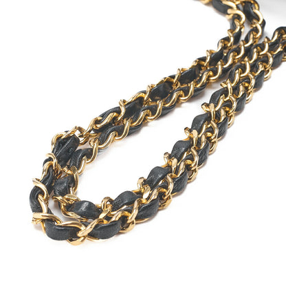 CHANEL Matelasse Turnlock Design Flap Chain Shoulder Bag Lambskin Black Gold-Tone Hardware, Pre-Owned