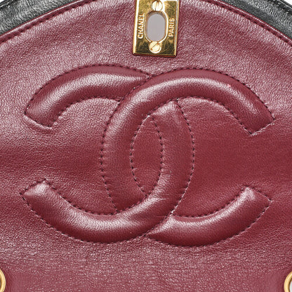 CHANEL Matelasse Turnlock Design Flap Chain Shoulder Bag Lambskin Black Gold-Tone Hardware, Pre-Owned