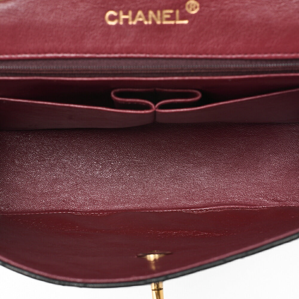 CHANEL Matelasse Turnlock Design Flap Chain Shoulder Bag Lambskin Black Gold-Tone Hardware, Pre-Owned