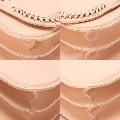 CHANEL Lambskin Turnlock Full Flap Luxury Line Chain Shoulder Beige Silver-Tone Hardware, Pre-Owned