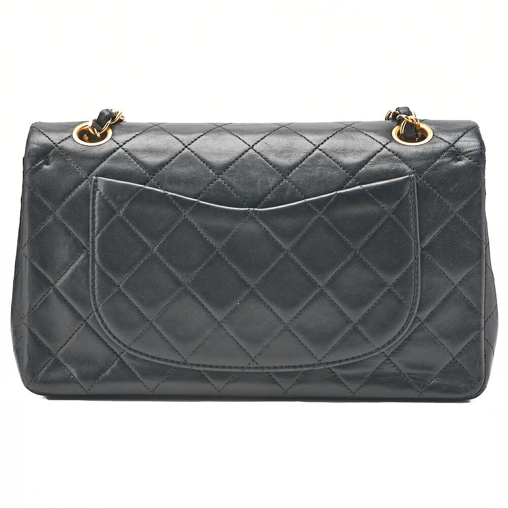 CHANEL Matlassse Double Flap 23cm Chain Shoulder Lambskin Black Gold-Tone Hardware, Pre-Owned