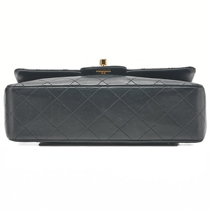 CHANEL Matlassse Double Flap 23cm Chain Shoulder Lambskin Black Gold-Tone Hardware, Pre-Owned