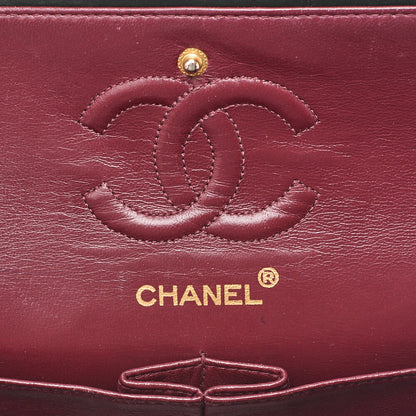 CHANEL Matlassse Double Flap 23cm Chain Shoulder Lambskin Black Gold-Tone Hardware, Pre-Owned
