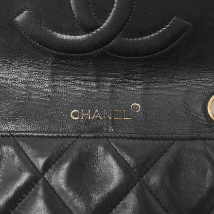 シャネル マトラッセ ビッグココ ラウンドフラップ シングルプッシュロック チェーンショルダー ラムスキン 黒 ゴールド金具 中古品