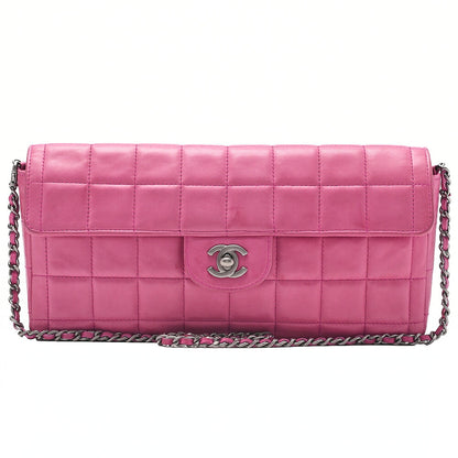 CHANEL Chanel Chocolate Bar Single Pull Chain Shoulder Lambskin Pink Silver-Tone Hardware, Pre-Owned