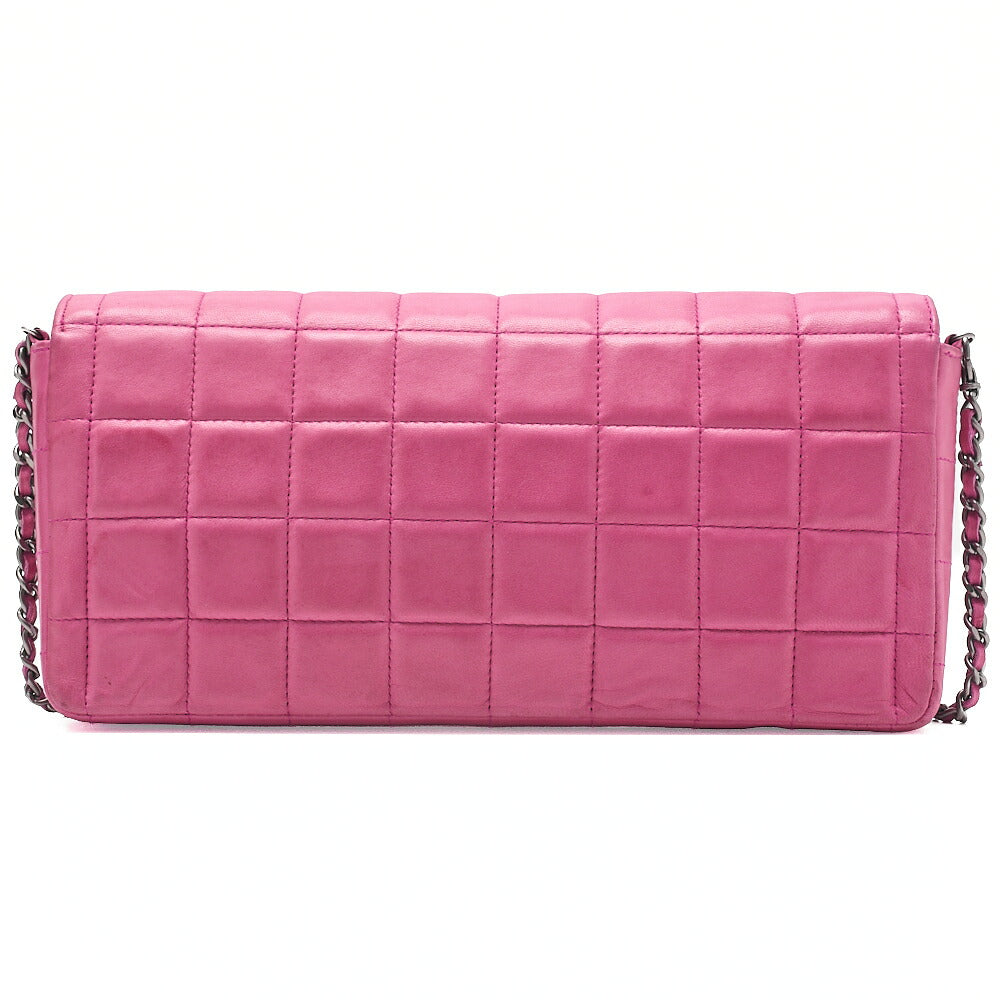 CHANEL Chanel Chocolate Bar Single Pull Chain Shoulder Lambskin Pink Silver-Tone Hardware, Pre-Owned