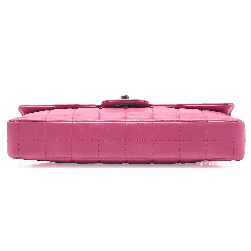 CHANEL Chanel Chocolate Bar Single Pull Chain Shoulder Lambskin Pink Silver-Tone Hardware, Pre-Owned