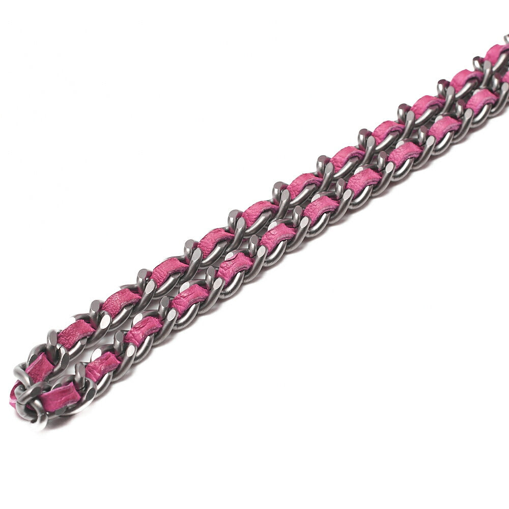 CHANEL Chanel Chocolate Bar Single Pull Chain Shoulder Lambskin Pink Silver-Tone Hardware, Pre-Owned