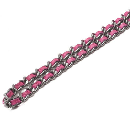 CHANEL Chanel Chocolate Bar Single Pull Chain Shoulder Lambskin Pink Silver-Tone Hardware, Pre-Owned