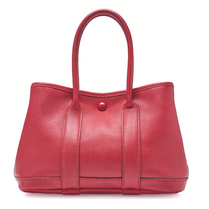 HERMES Garden Party TTPM Swift Rouge Tote Bag Rouge Silver-Tone Hardware, Pre-Owned