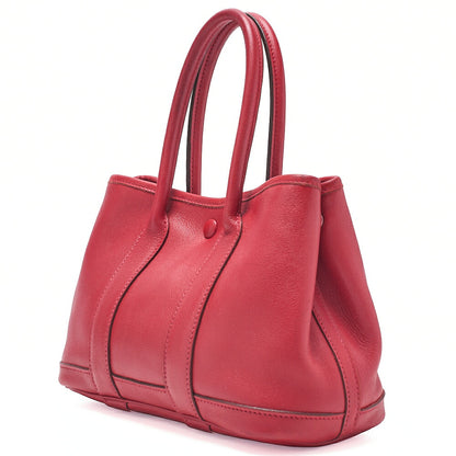 HERMES Garden Party TTPM Swift Rouge Tote Bag Rouge Silver-Tone Hardware, Pre-Owned