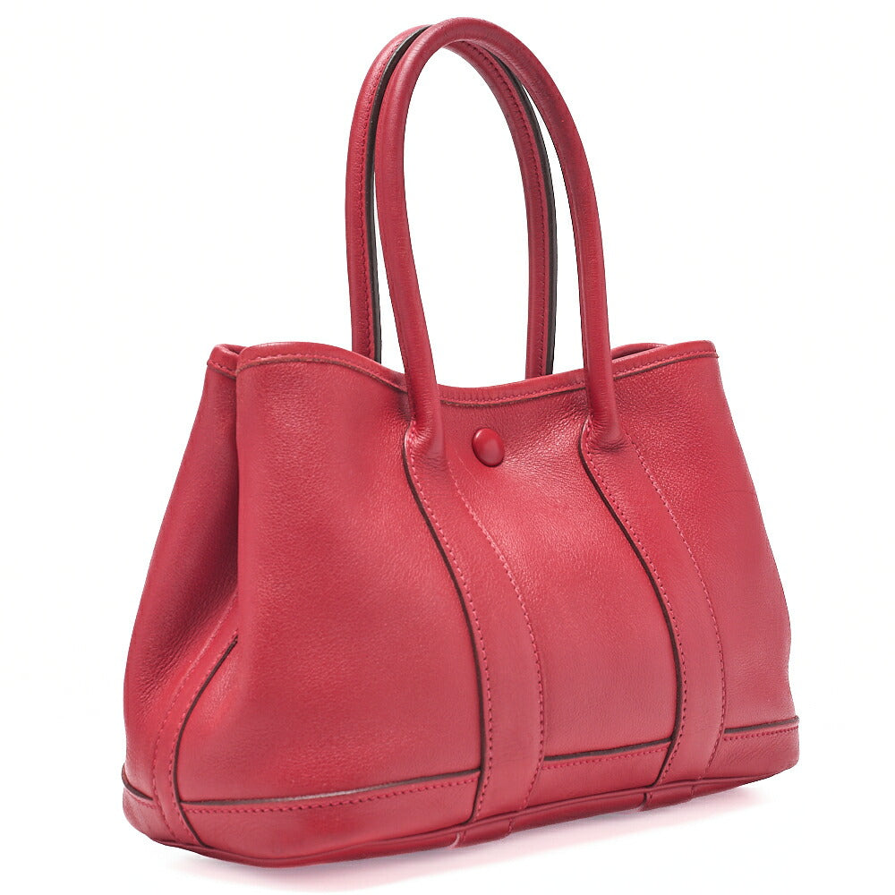 HERMES Garden Party TTPM Swift Rouge Tote Bag Rouge Silver-Tone Hardware, Pre-Owned